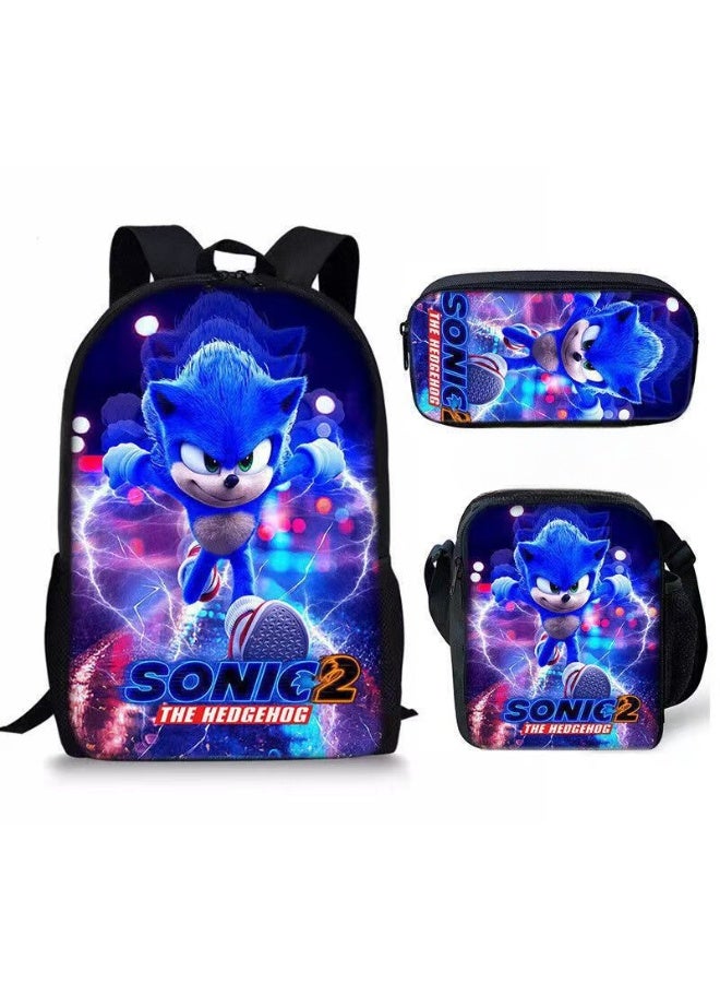 backpack pencil case satchel three-piece suit men and women leisure sports travel backpack student school backpack - Image 1